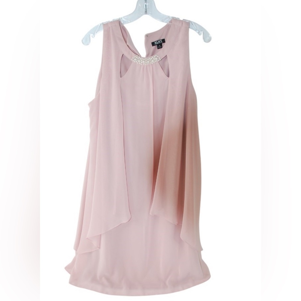 SLNY Soft Pink Dress with Pearl Accent woman’s 16